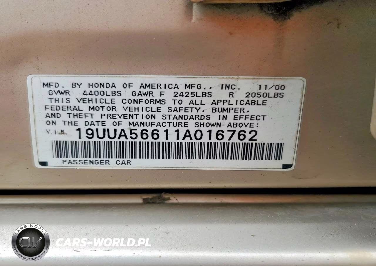 2001 Acura 3.2Tl VIN:19UUA56611A016762 - 12