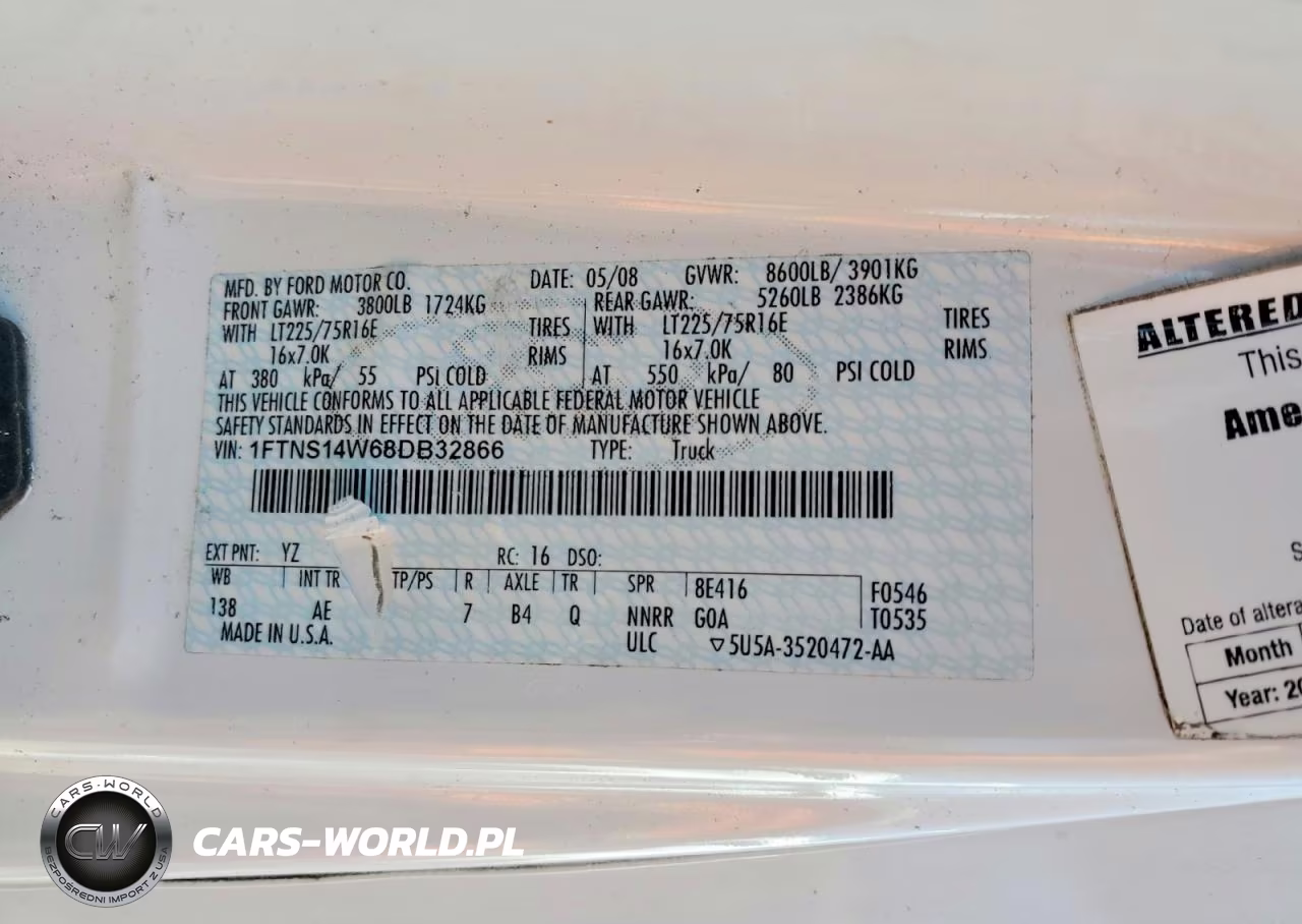 2008 Ford E 150 Delivery Van VIN:1FTNS14W68DB32866 - 13