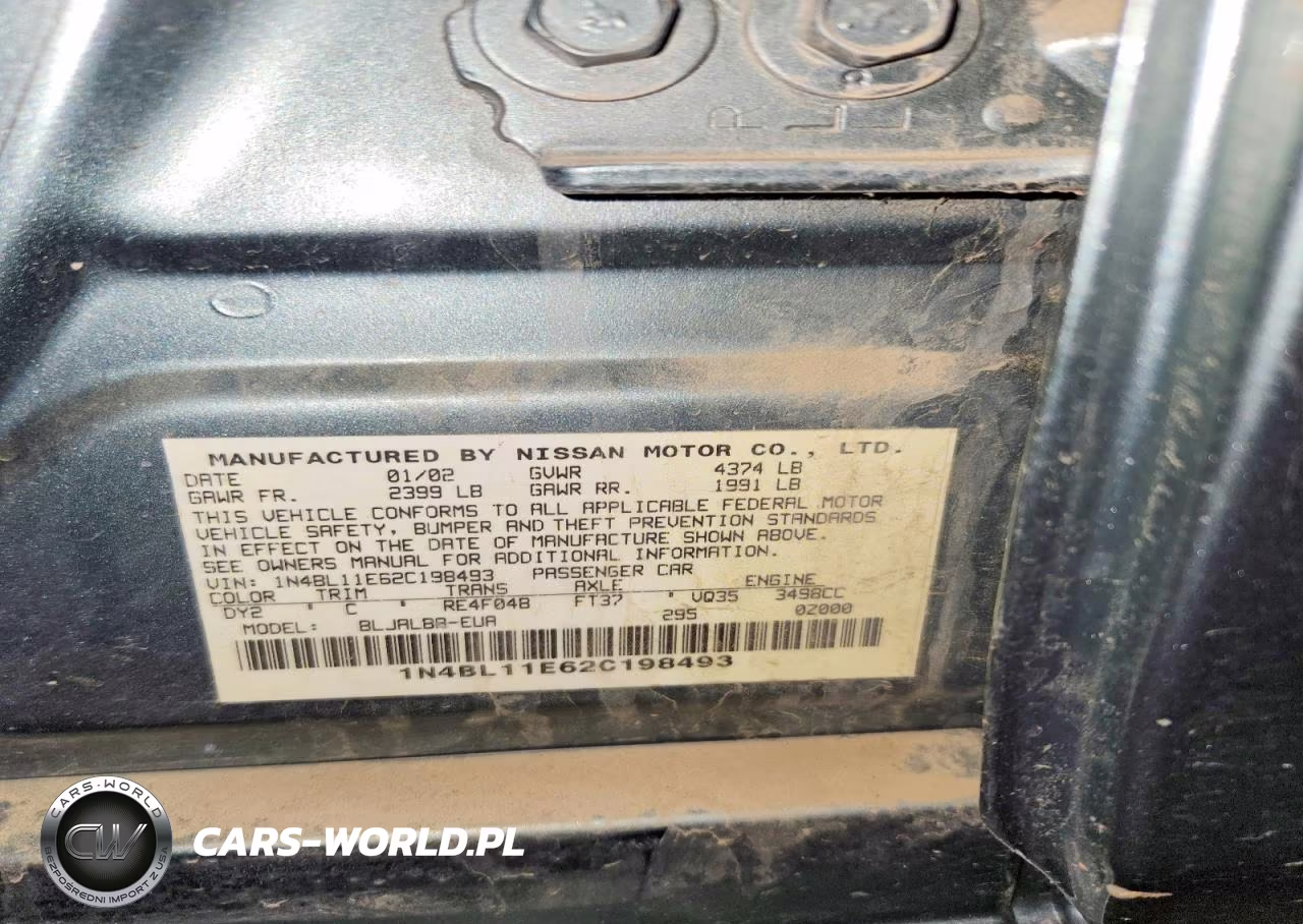 2002 Nissan Altima Se VIN:1N4BL11E62C198493 - 12