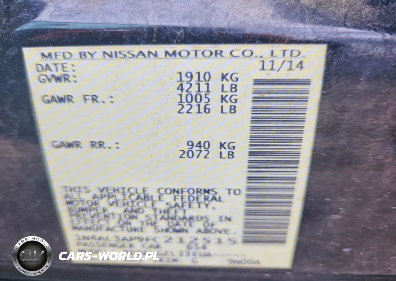 2015 Nissan Altima 2.5 S VIN:1N4AL3AP9FC212515 - 12