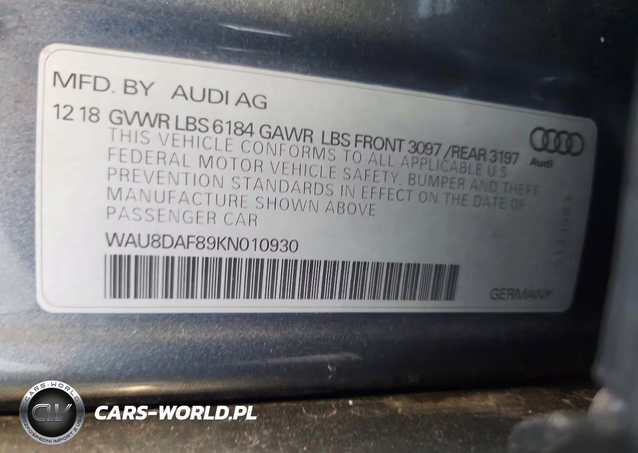 2019 Audi A8 L VIN:WAU8DAF89KN010930 - 12