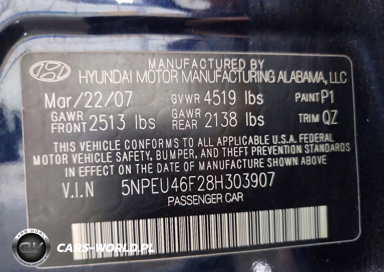 2008 Hyundai Sonata Se V6 VIN:5NPEU46F28H303907 - 13