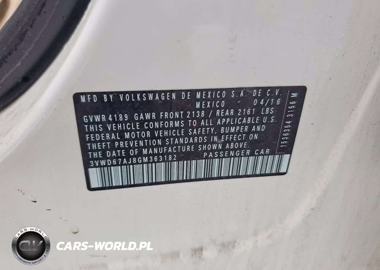 2016 Volkswagen Jetta Se VIN:3VWD67AJ8GM363182 - 12