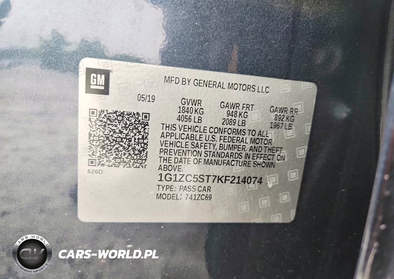 2019 Chevrolet Malibu Ls VIN:1G1ZC5ST7KF214074 - 13