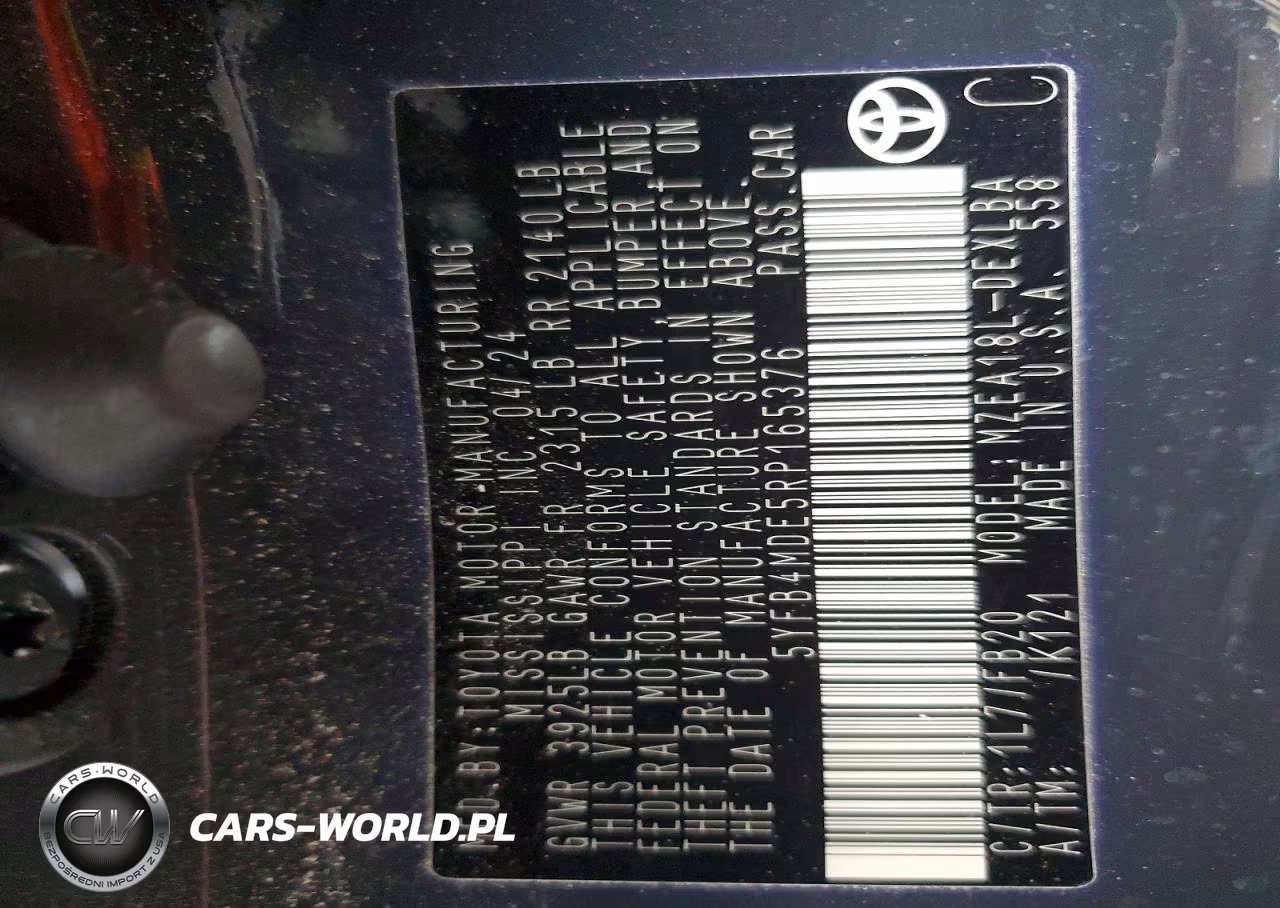 2024 Toyota Corolla Le VIN:5YFB4MDE5RP165376 - 12