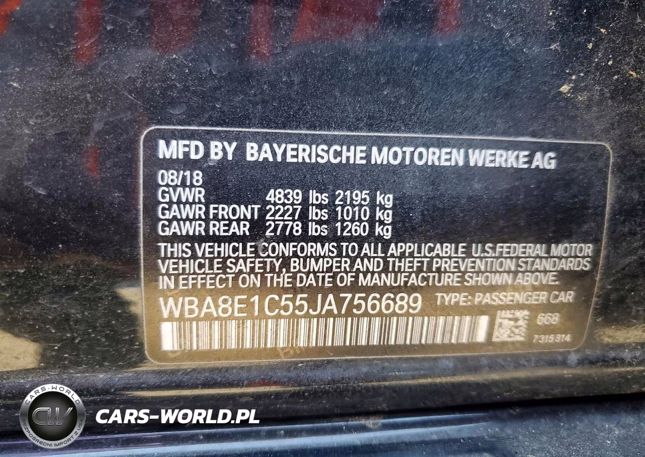 2018 BMW 330E VIN:WBA8E1C55JA756689 - 12