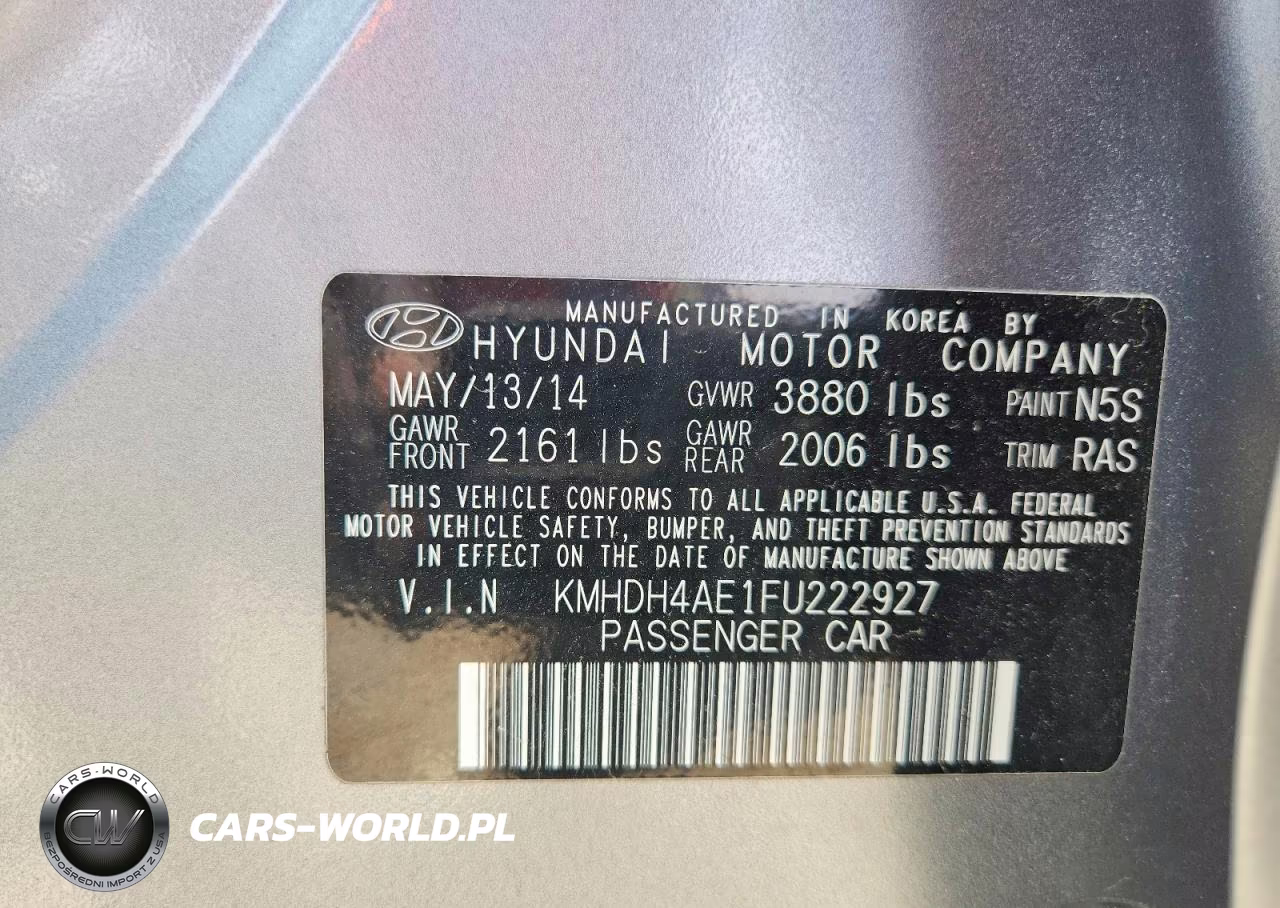 2015 Hyundai Elantra Se VIN:KMHDH4AE1FU222927 - 12