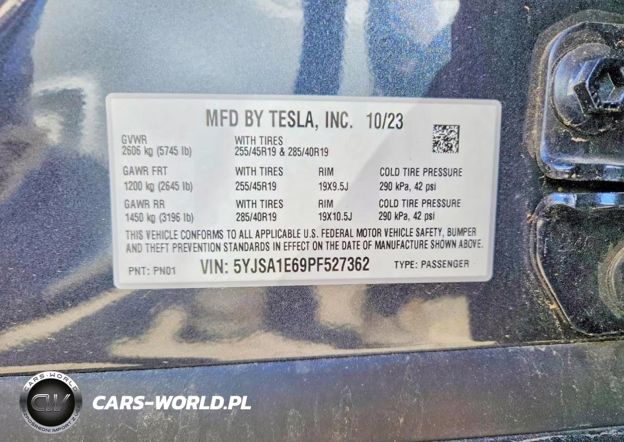 2023 Tesla Model S VIN:5YJSA1E69PF527362 - 12