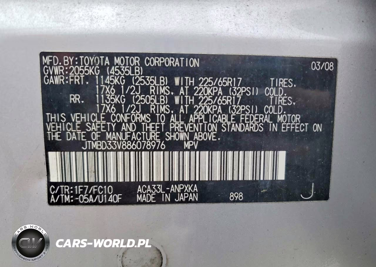 2008 Toyota Rav4 Base VIN:JTMBD33V886078976 - 13