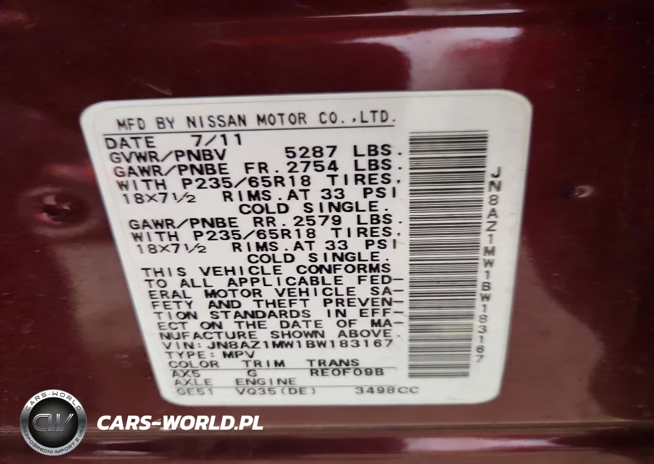 2011 Nissan Murano S VIN:JN8AZ1MW1BW183167 - 13