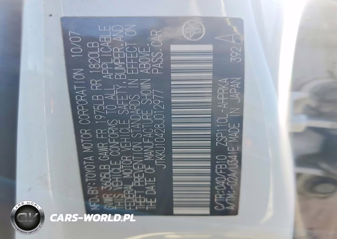 2008 Scion Xd Base VIN:JTKKU10428J012977 - 12