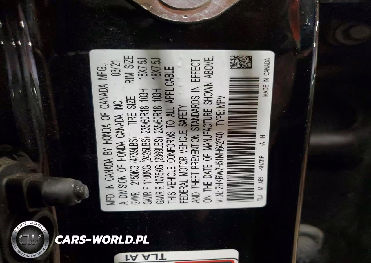 2021 Honda Cr-V Ex VIN:2HKRW2H51MH642740 - 13