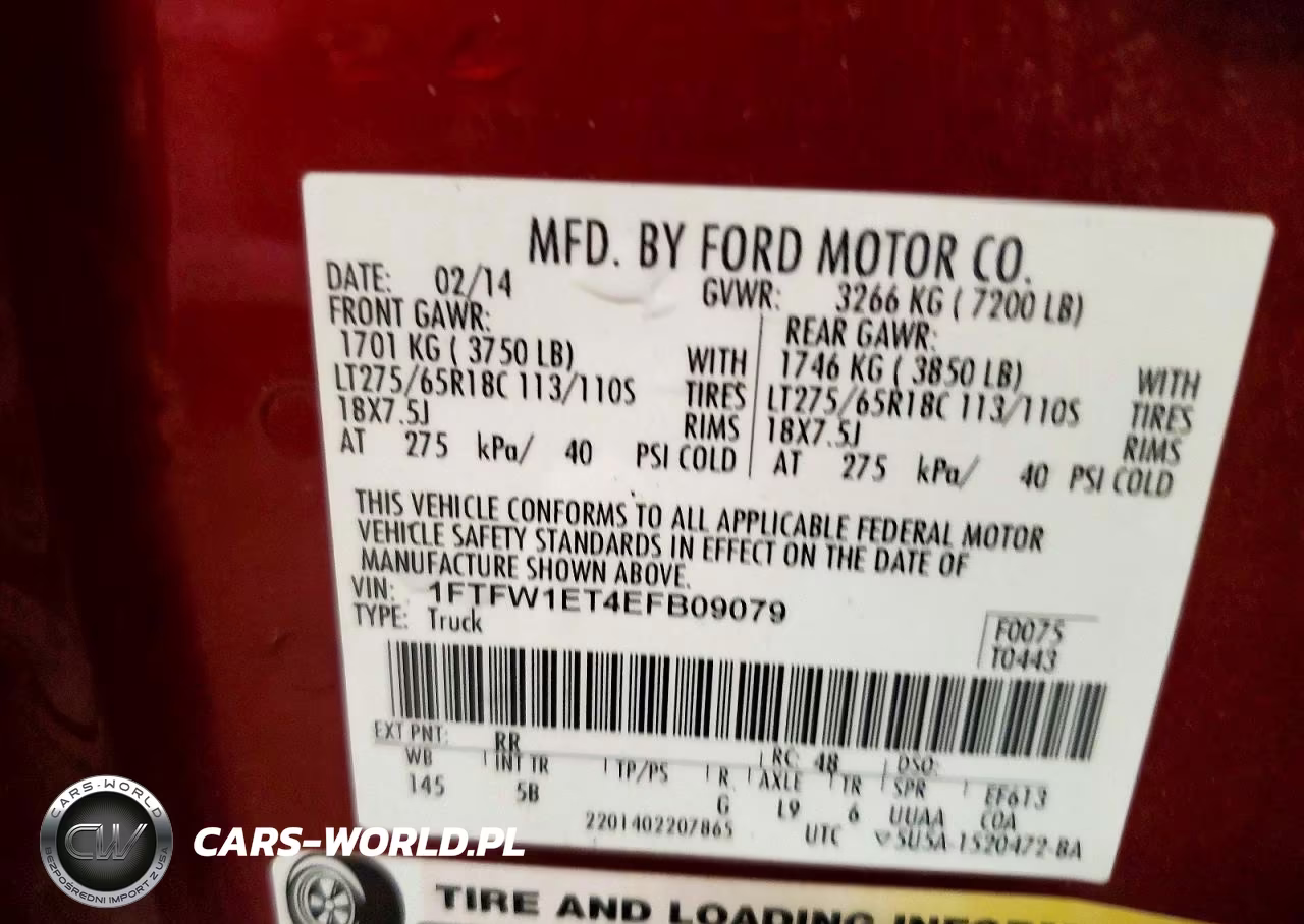 2014 Ford F150 Supercrew VIN:1FTFW1ET4EFB09079 - 12