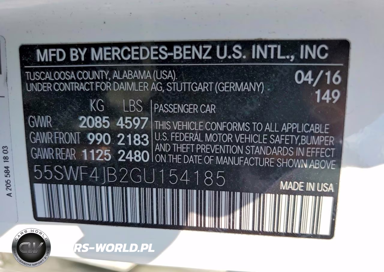 2016 Mercedes-Benz C 300 VIN:55SWF4JB2GU154185 - 12