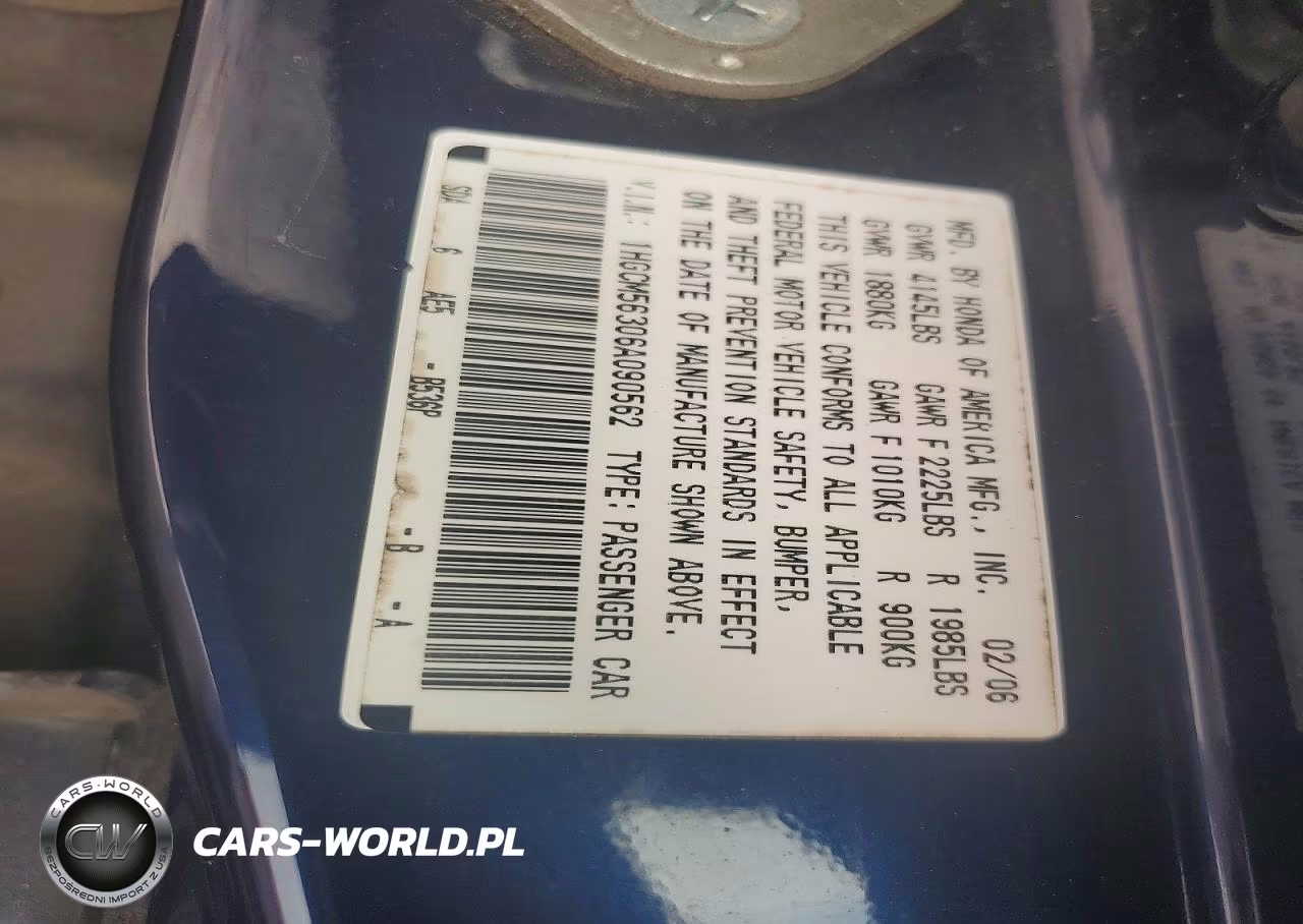2006 Honda Accord Se VIN:1HGCM56306A090562 - 13