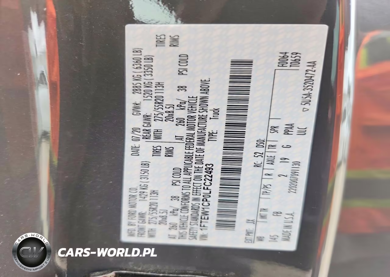 2020 Ford F150 Xlt VIN:1FTEW1CP0LFC22493 - 12