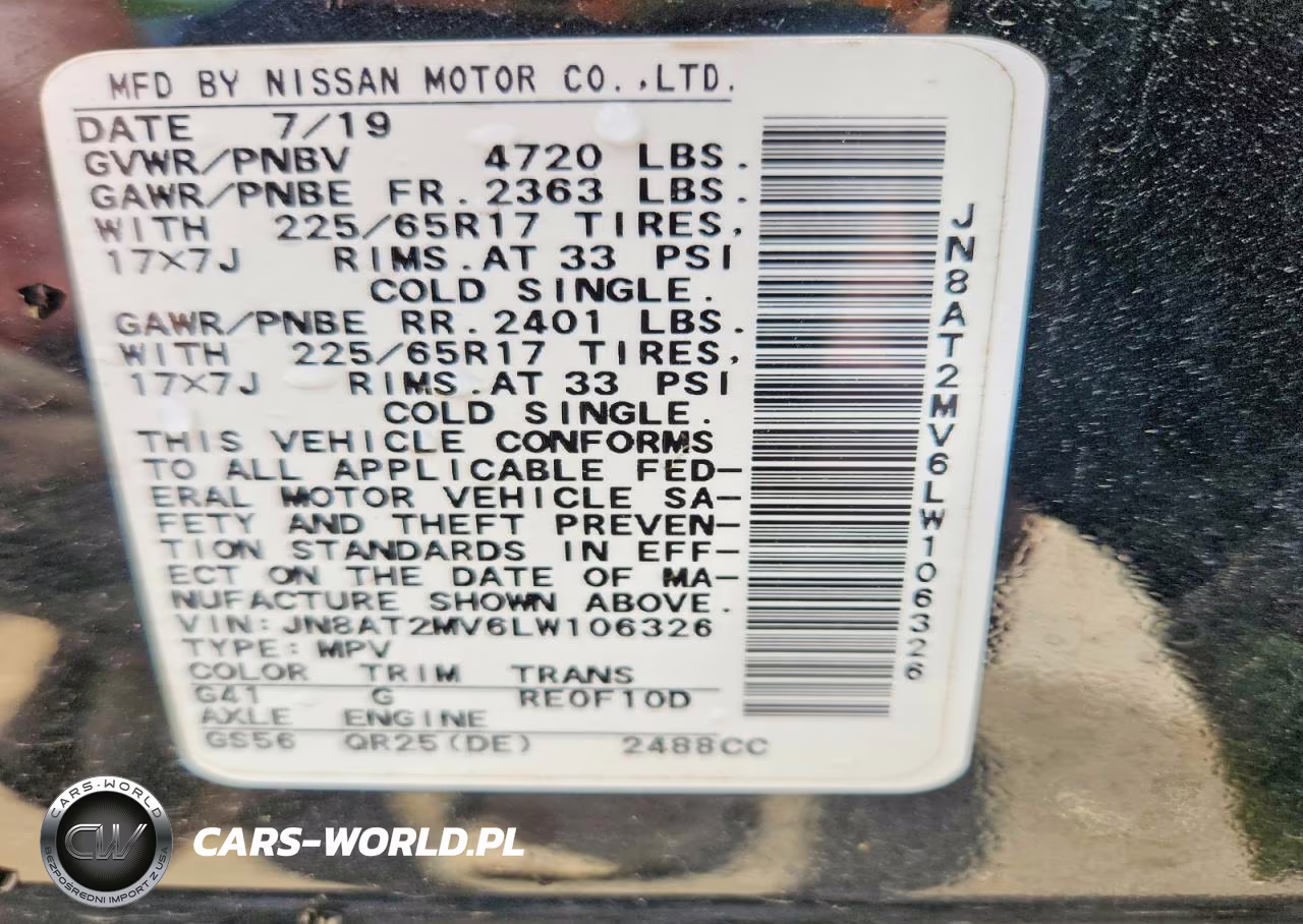 2020 Nissan Rogue Sv VIN:JN8AT2MV6LW106326 - 13