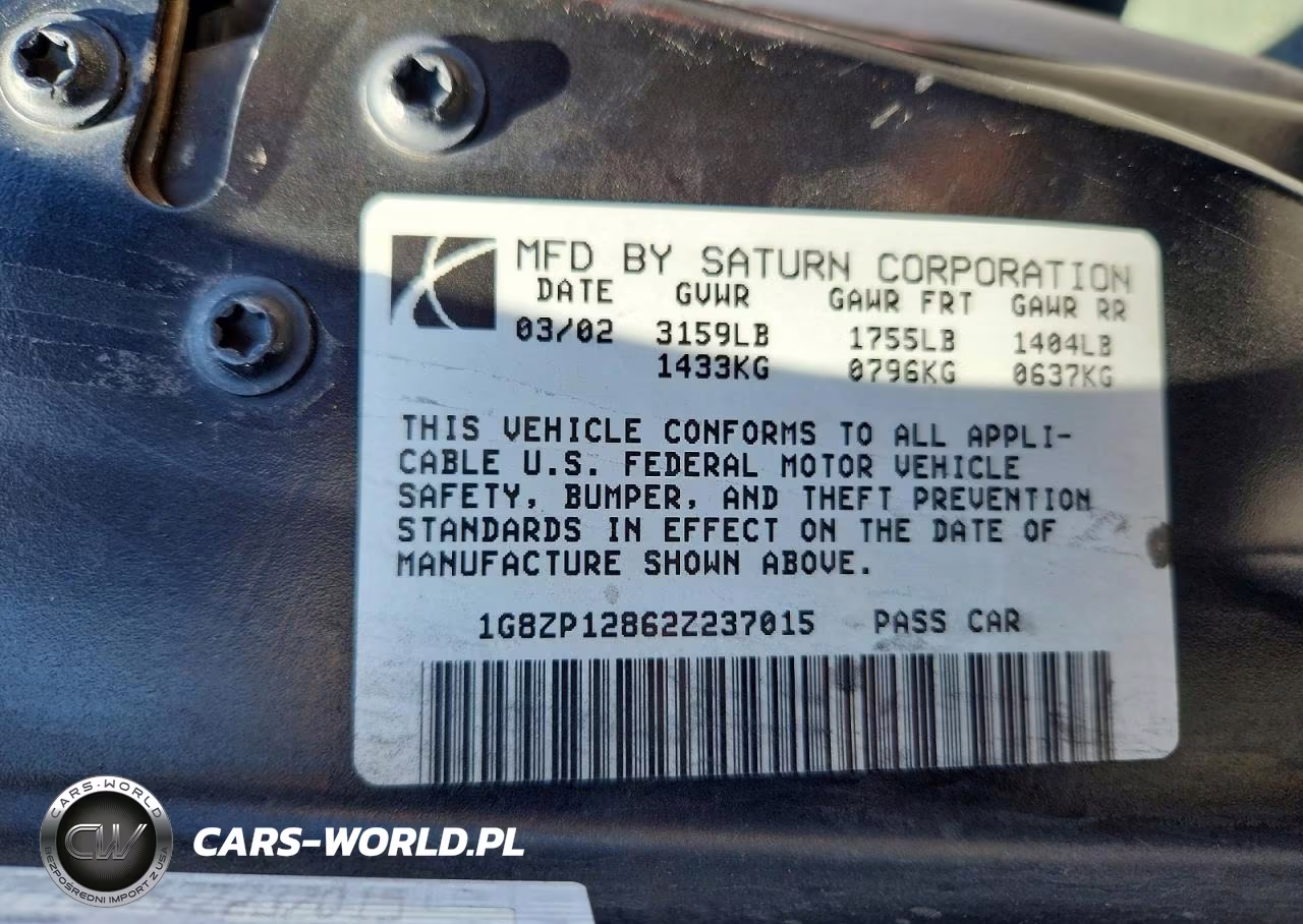 2002 Saturn Sc1 VIN:1G8ZP12862Z237015 - 13