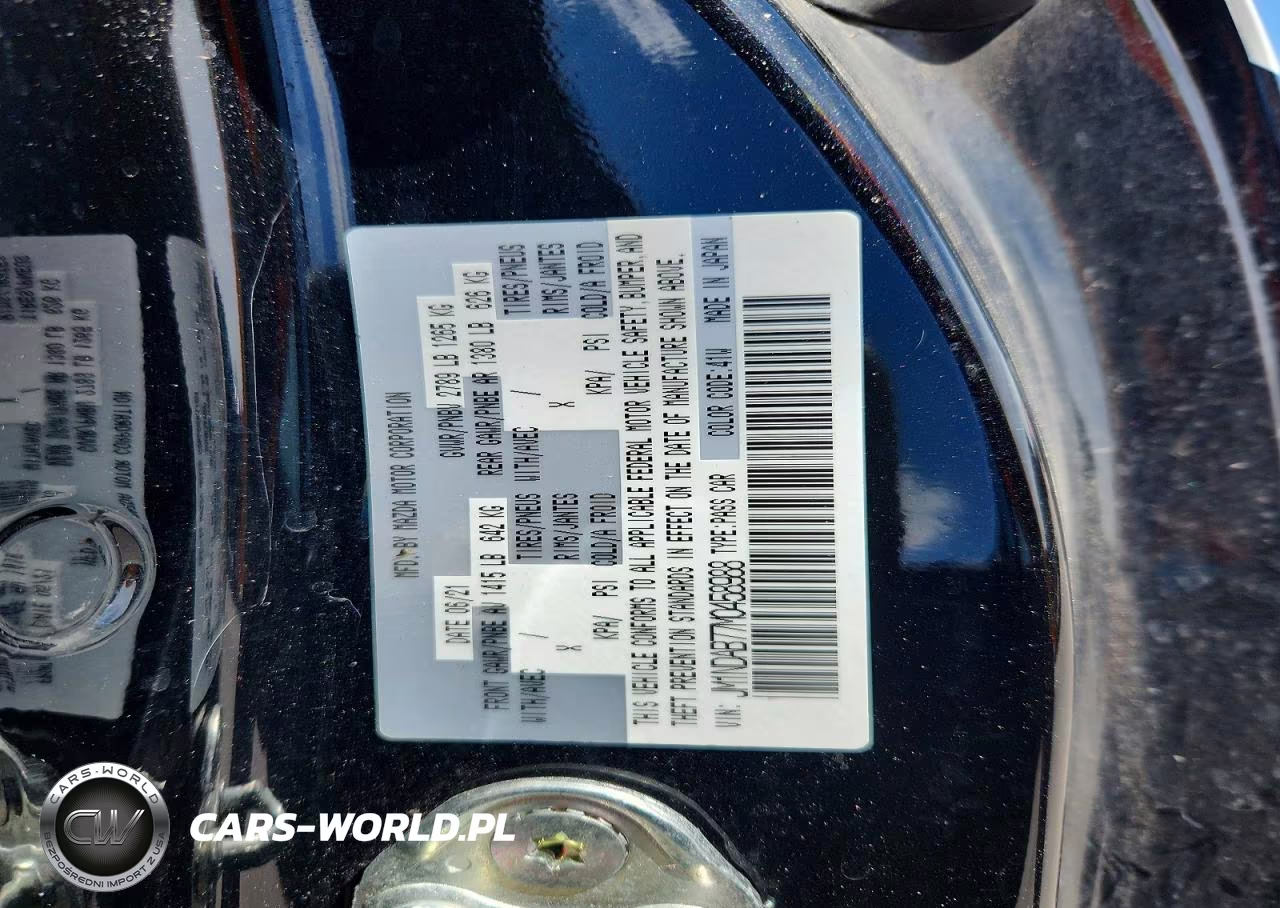 2021 Mazda Mx-5 Miata Sport VIN:JM1NDAB77M0458988 - 12