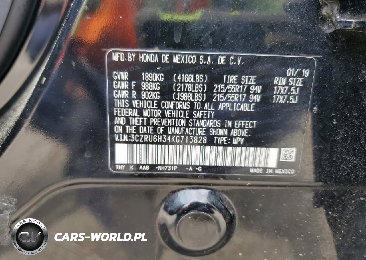 2019 Honda Hr-V Lx VIN:3CZRU6H34KG713828 - 13