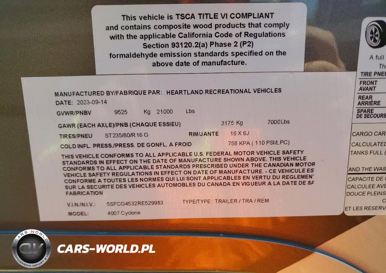 2024 Heartland Cyclone Camper VIN:5SFCG4532RE529983 - 10