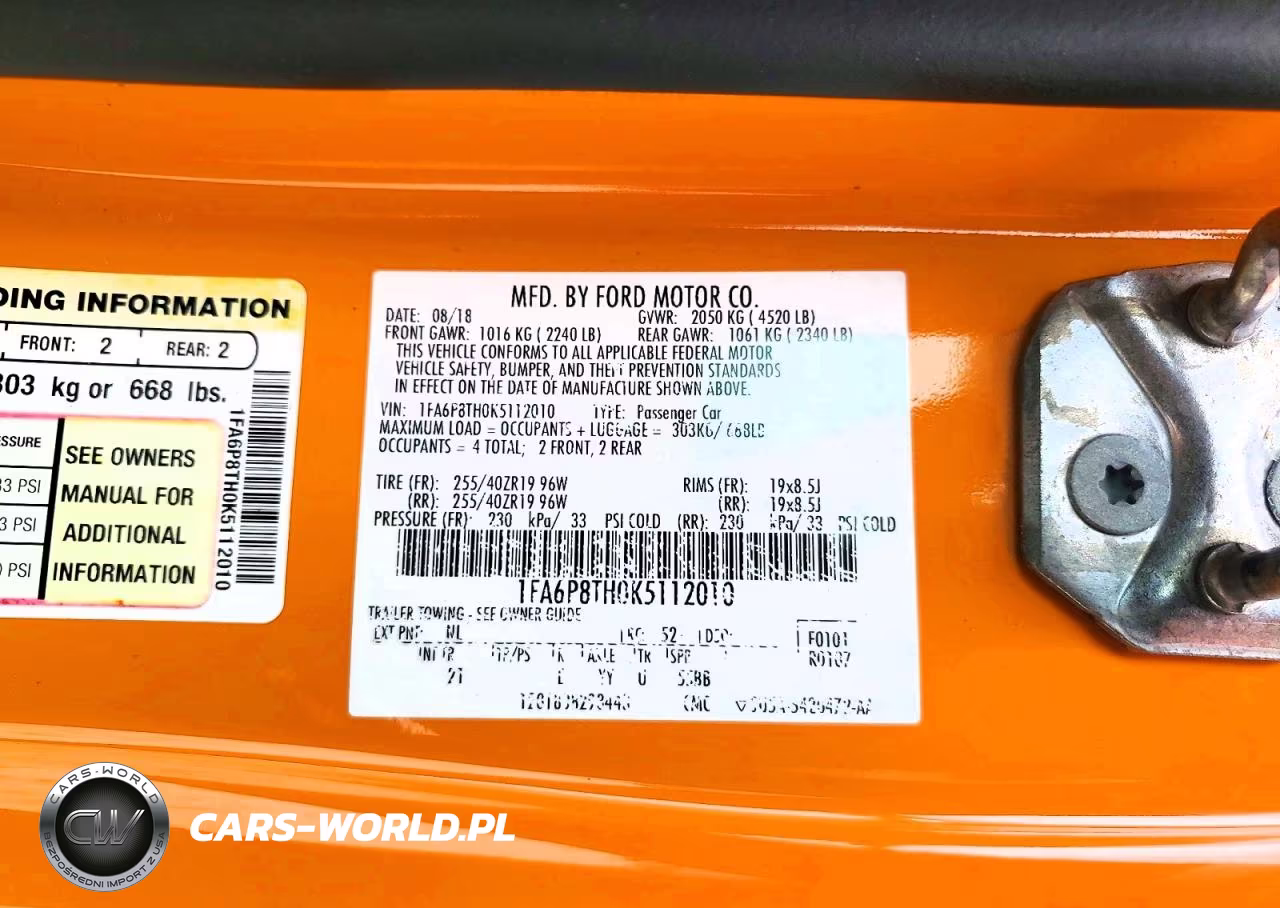2019 Ford Mustang VIN:1FA6P8TH0K5112010 - 13