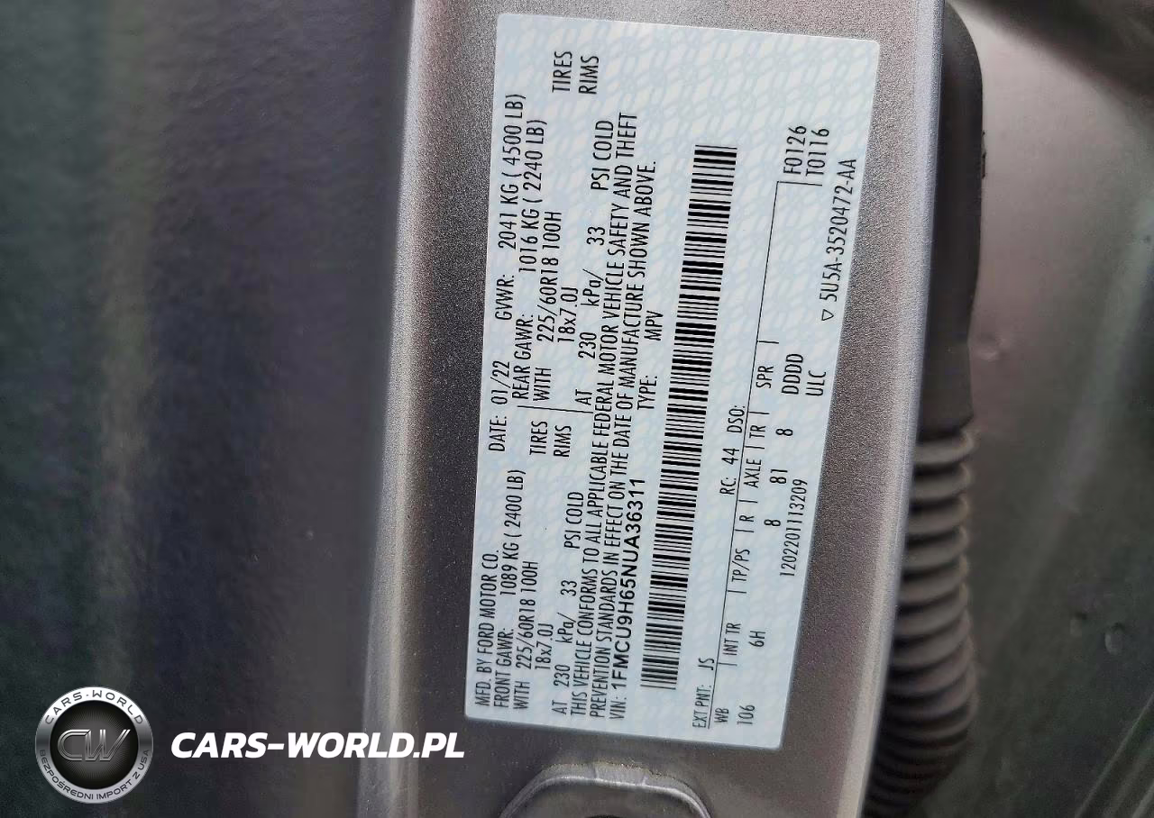 2022 Ford Escape Sel VIN:1FMCU9H65NUA36311 - 13