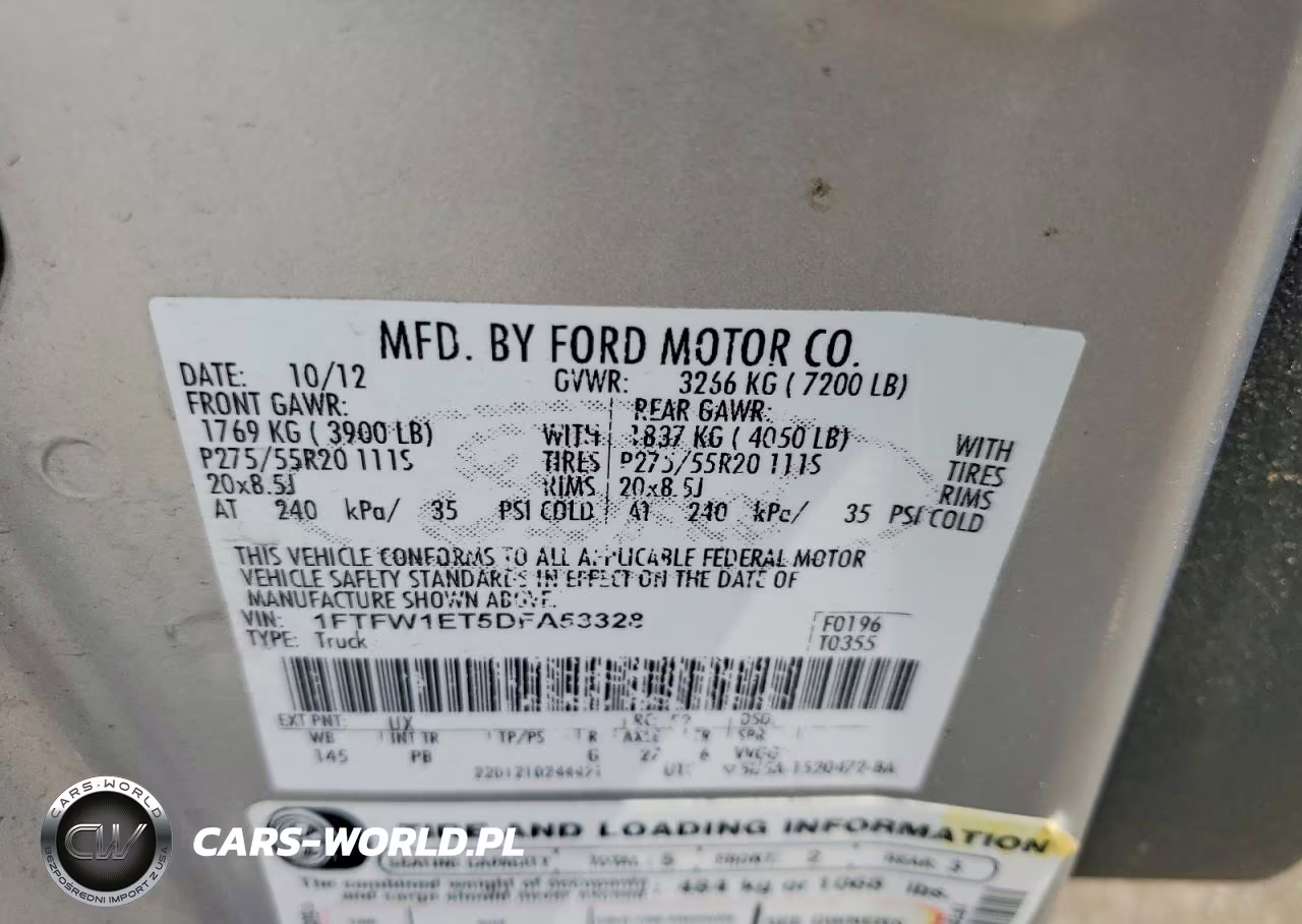 2013 Ford F150 Supercrew VIN:1FTFW1ET5DFA53328 - 12