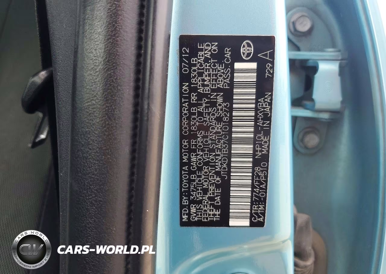 2012 Toyota Prius C Two VIN:JTDKDTB37C1018273 - 13