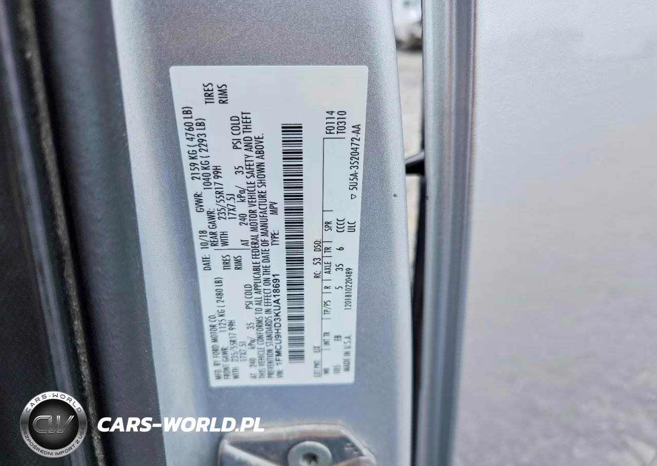 2019 Ford Escape Sel VIN:1FMCU9HD3KUA18691 - 12