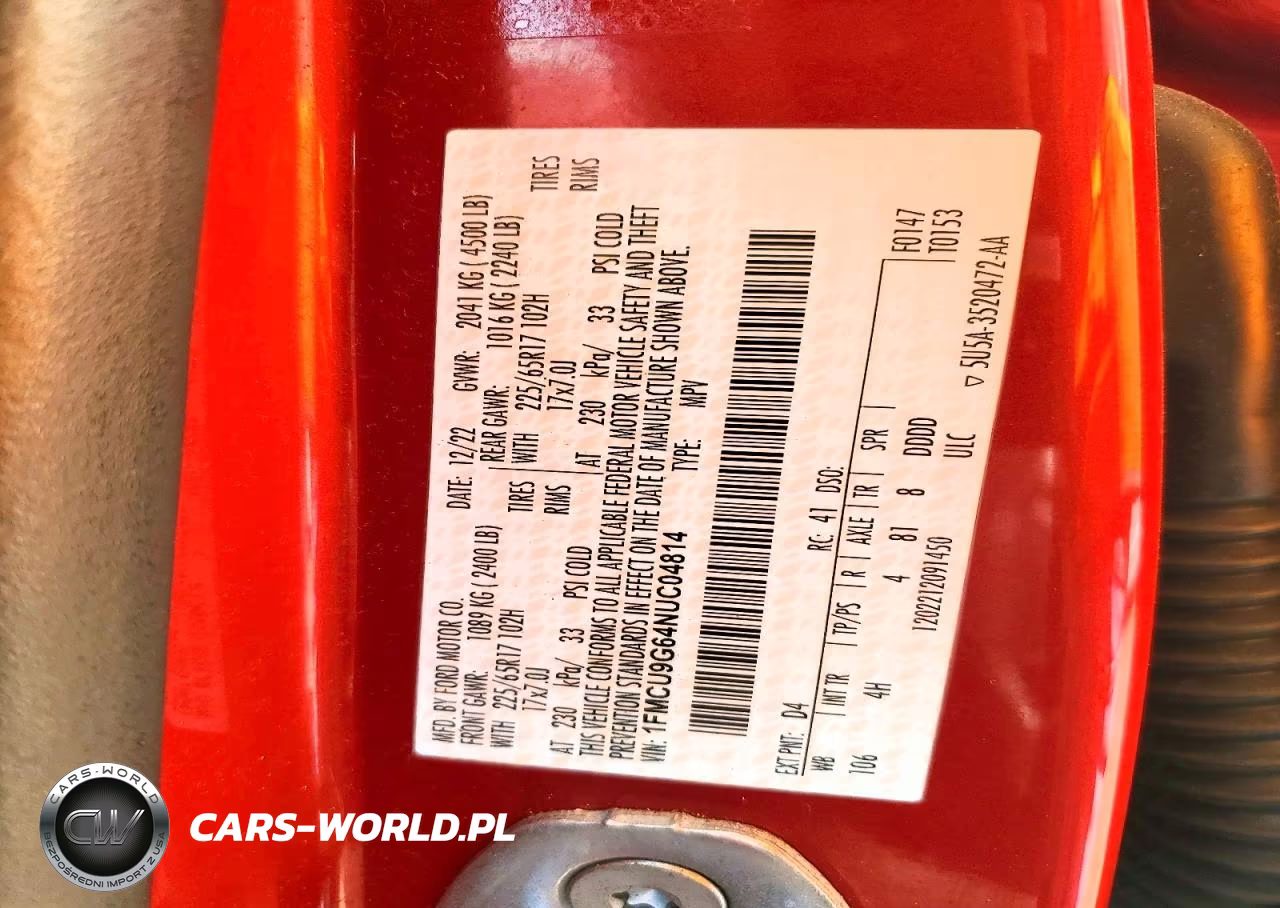 2022 Ford Escape Se VIN:1FMCU9G64NUC04814 - 12