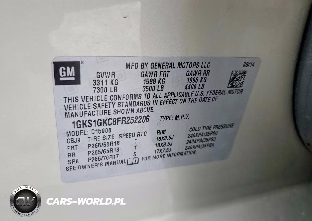 2015 GMC Yukon Xl C1500 Sle VIN:1GKS1GKC8FR252206 - 12