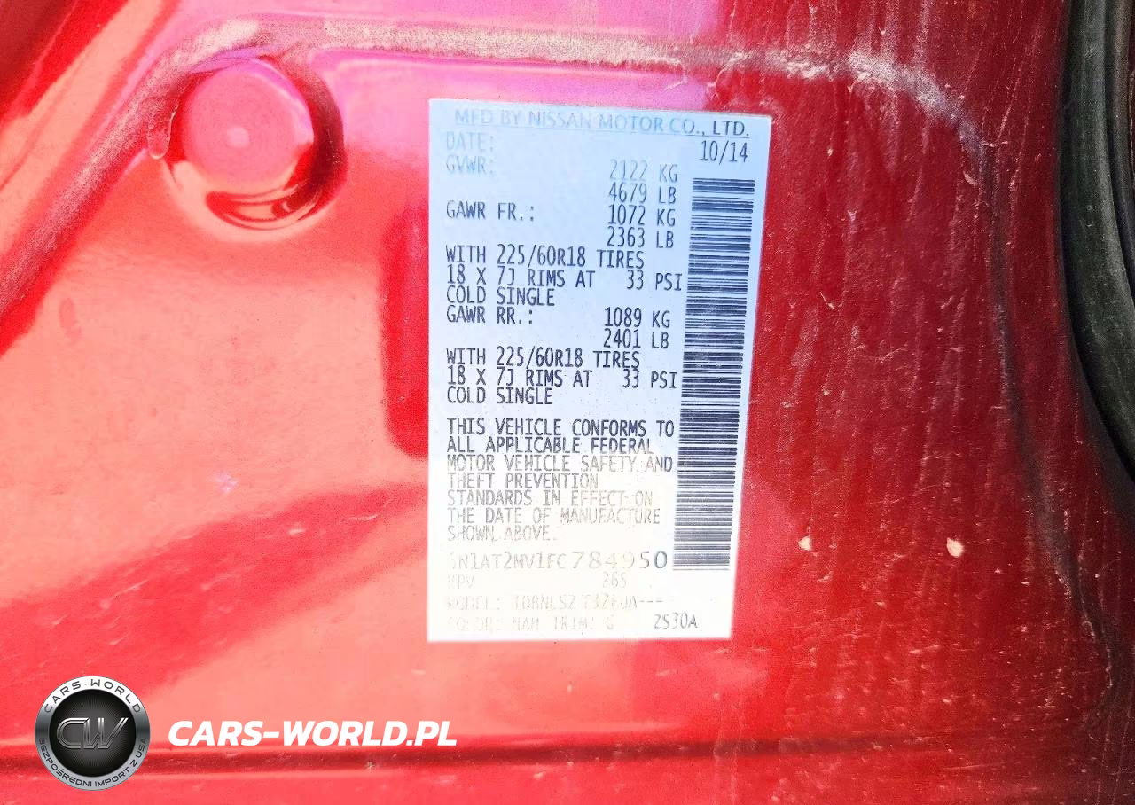 2015 Nissan Rogue Sl VIN:5N1AT2MV1FC784950 - 13