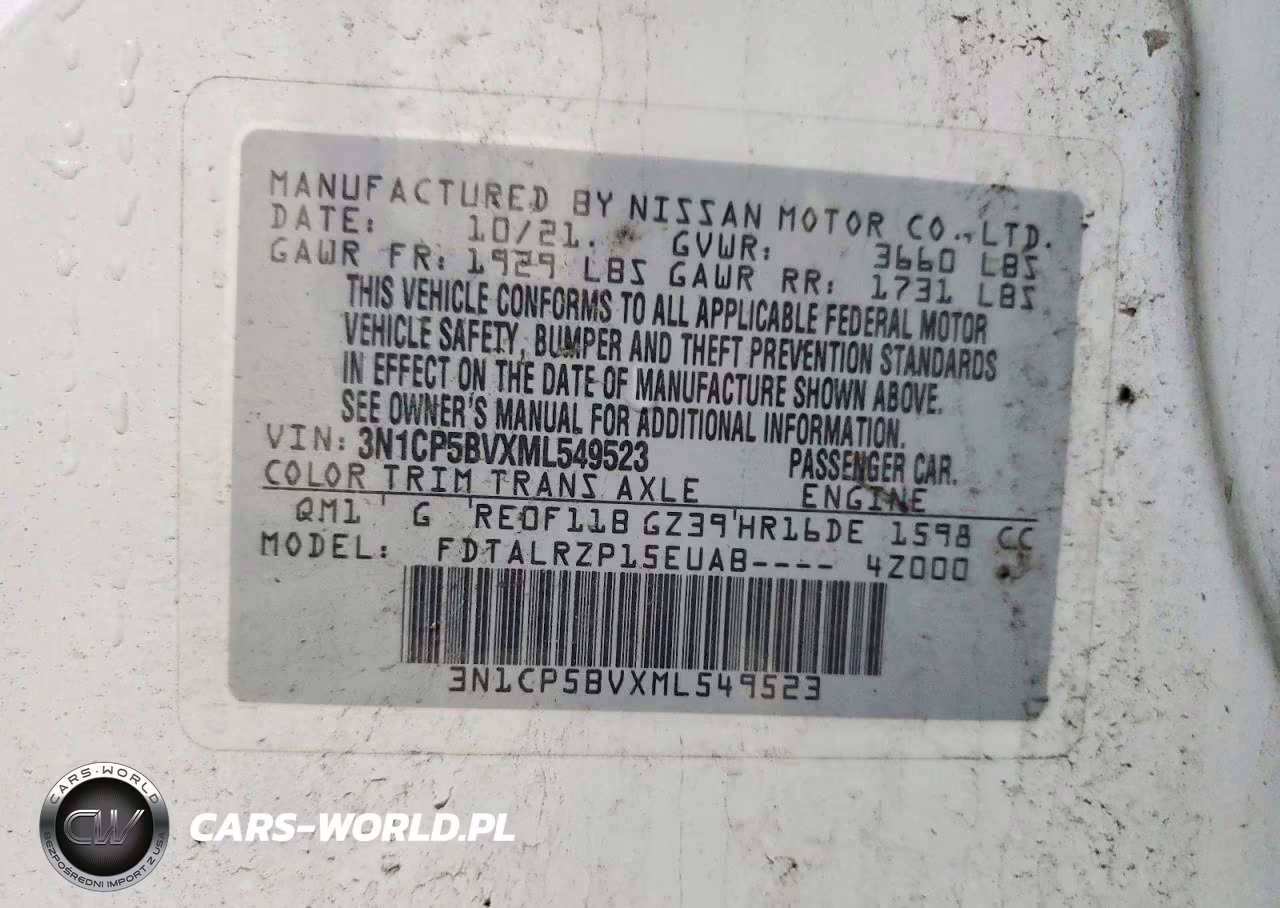 2021 Nissan Kicks S VIN:3N1CP5BVXML549523 - 13