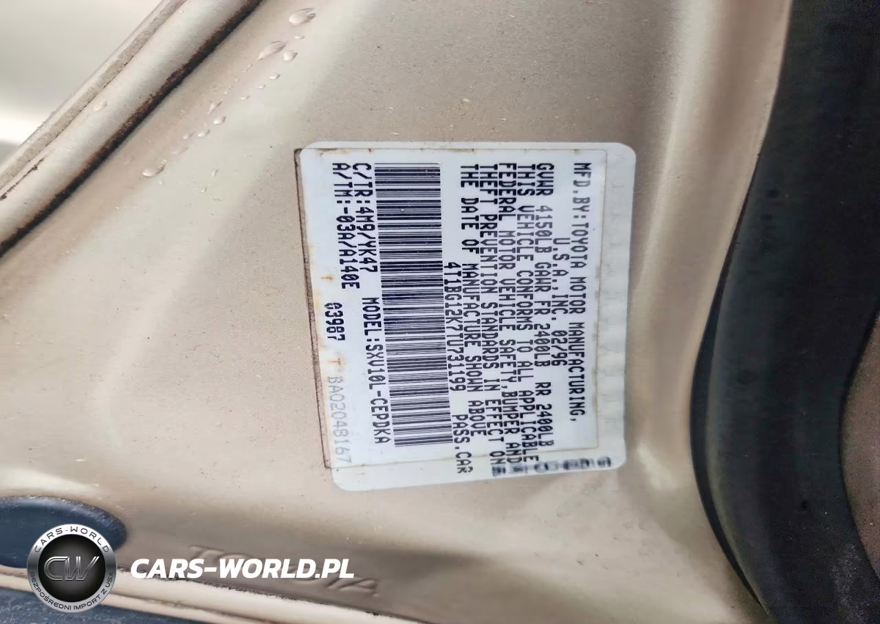 1996 Toyota Camry Dx VIN:4T1BG12K7TU731199 - 12