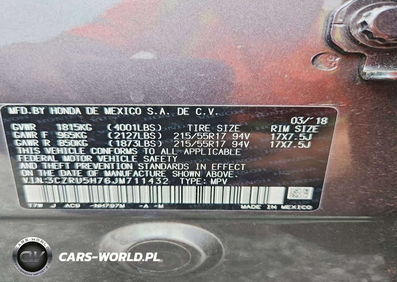 2018 Honda Hr-V Exl VIN:3CZRU5H76JM711432 - 13