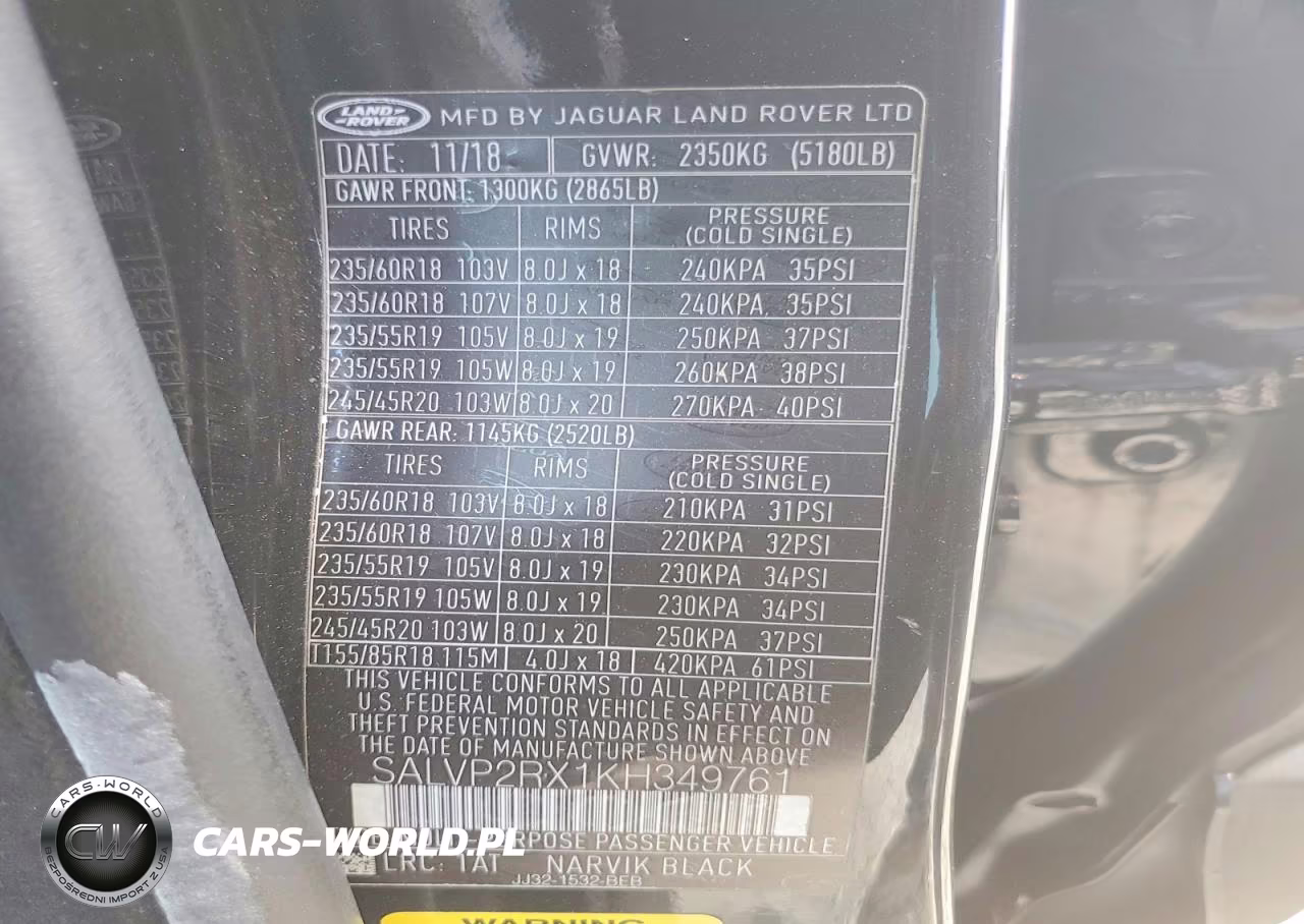 2019 Land Rover Range Rover Evoque Se VIN:SALVP2RX1KH349761 - 13