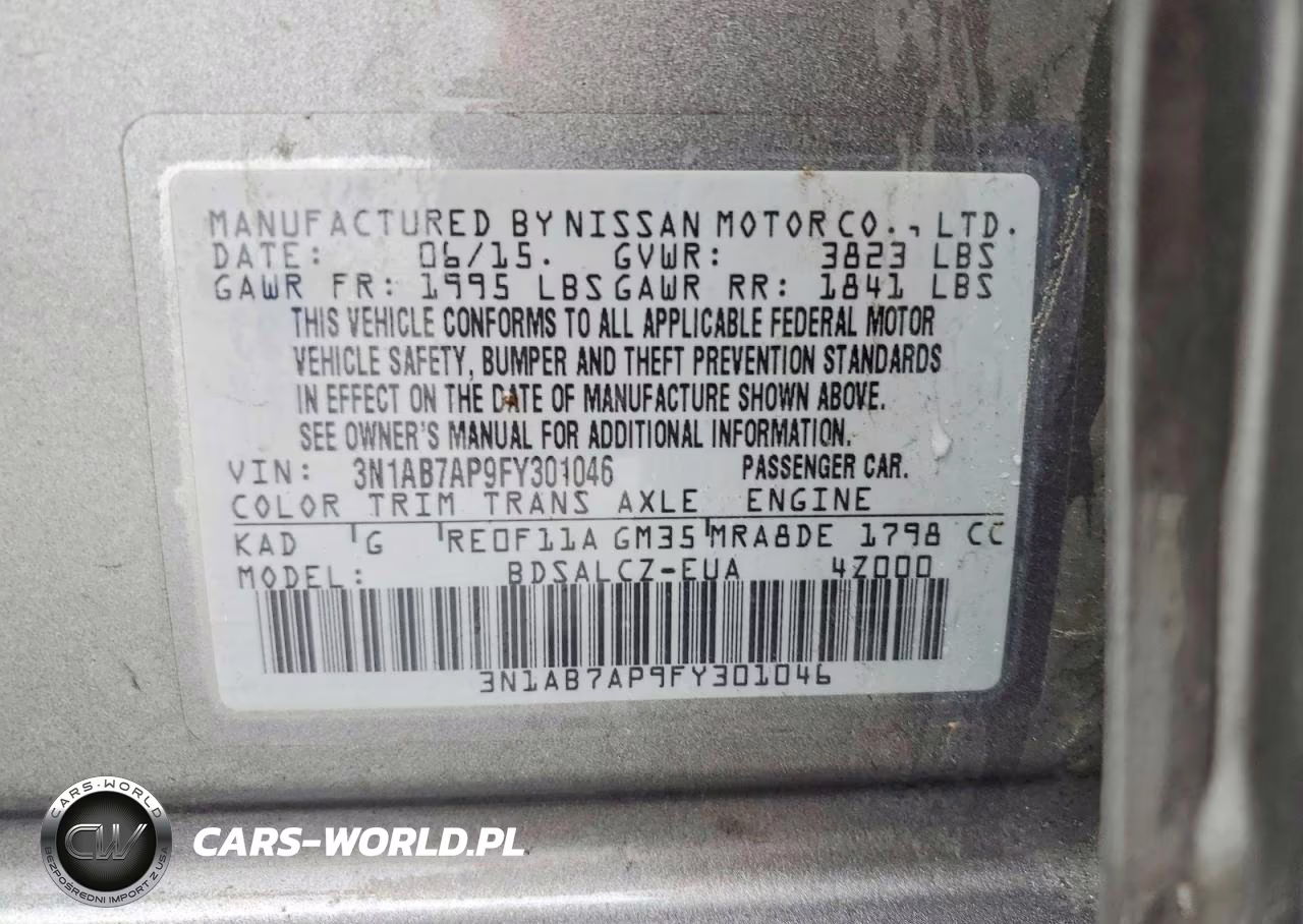 2015 Nissan Sentra S VIN:3N1AB7AP9FY301046 - 13
