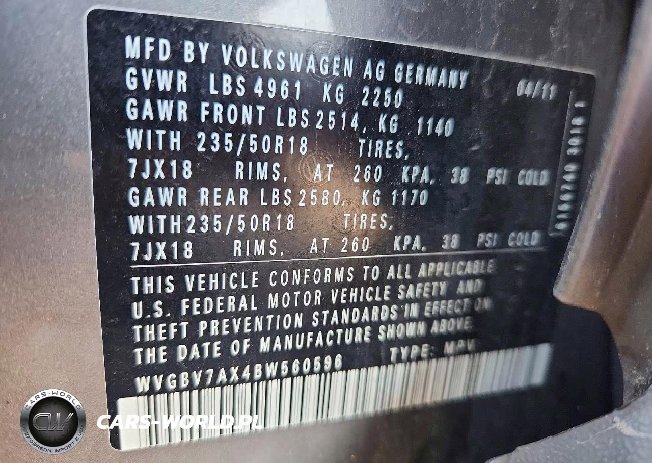 2011 Volkswagen Tiguan S VIN:WVGBV7AX4BW560596 - 13