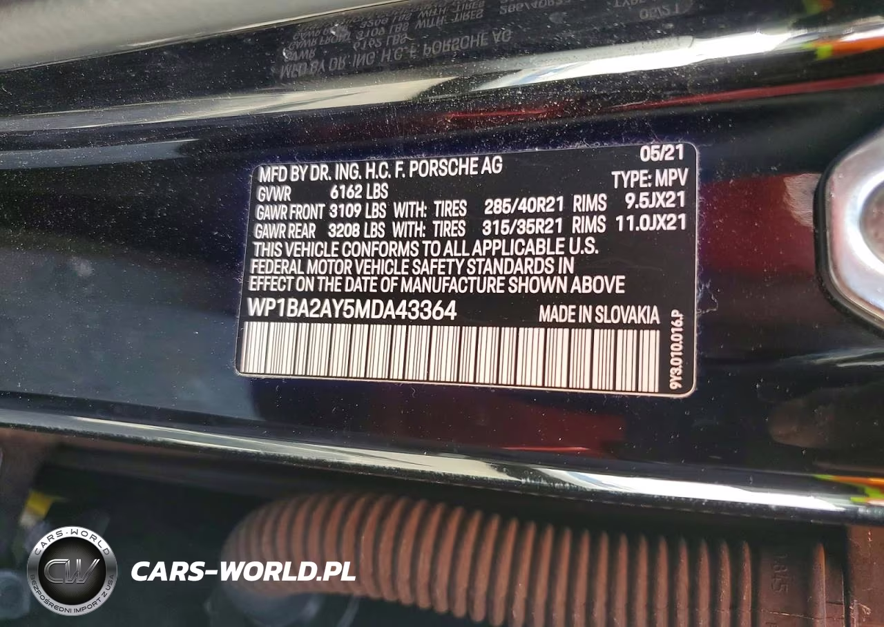 2021 Porsche Cayenne Coupe VIN:WP1BA2AY5MDA43364 - 14