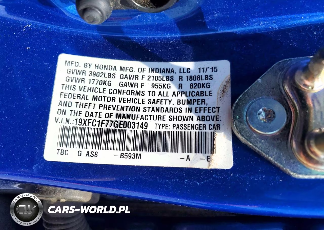 2016 Honda Civic Exl VIN:19XFC1F77GE003149 - 12