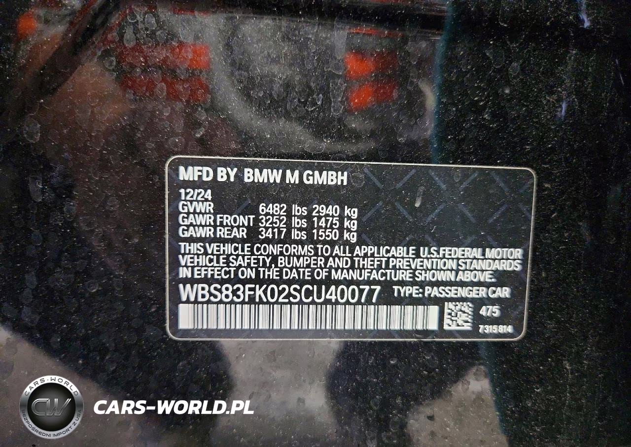 2025 BMW M5 VIN:WBS83FK02SCU40077 - 12