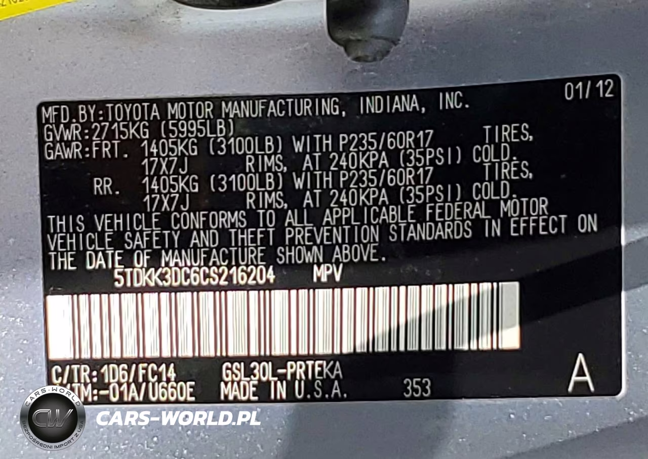 2012 Toyota Sienna Le VIN:5TDKK3DC6CS216204 - 13