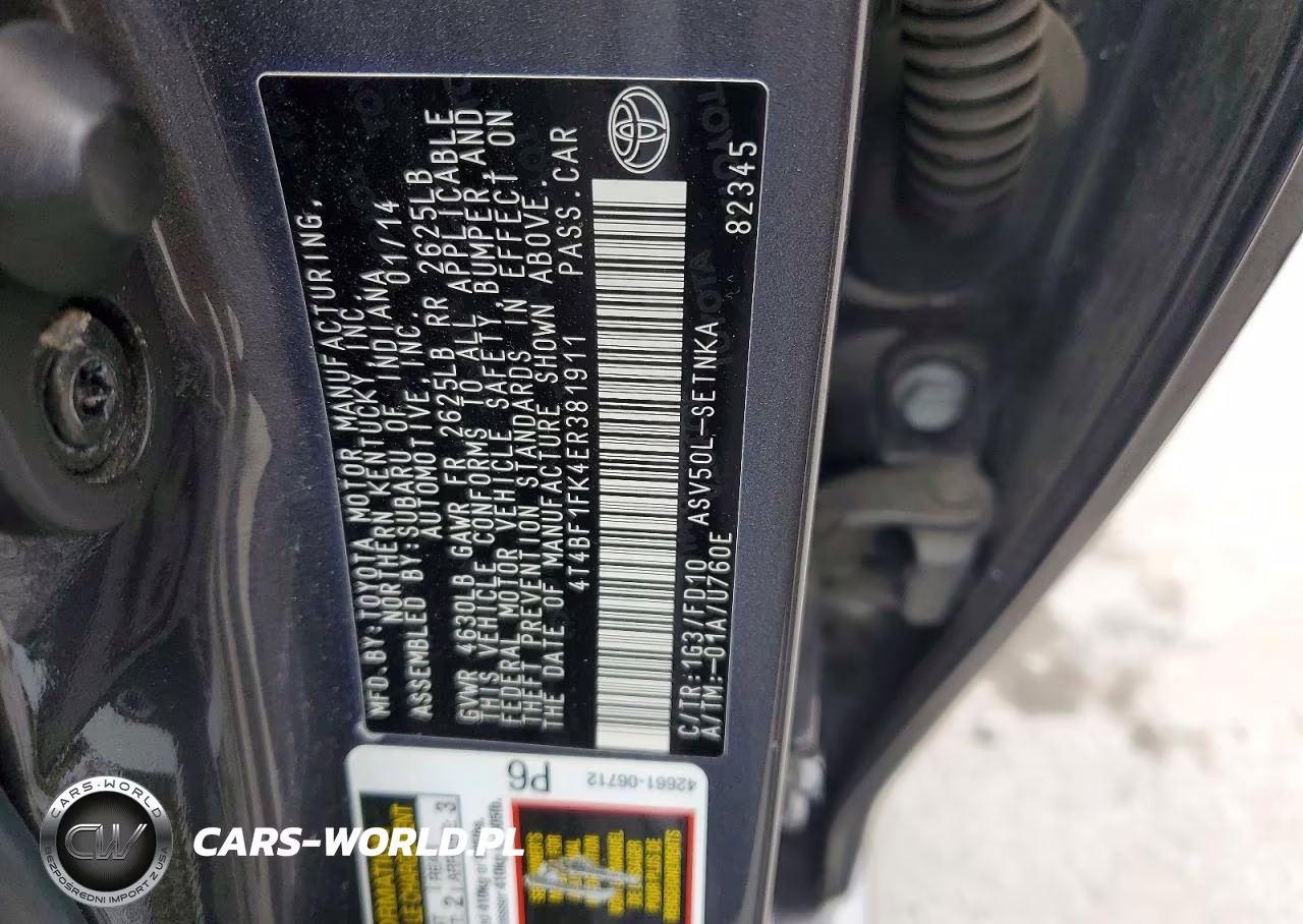 2014 Toyota Camry Le VIN:4T4BF1FK4ER381911 - 12