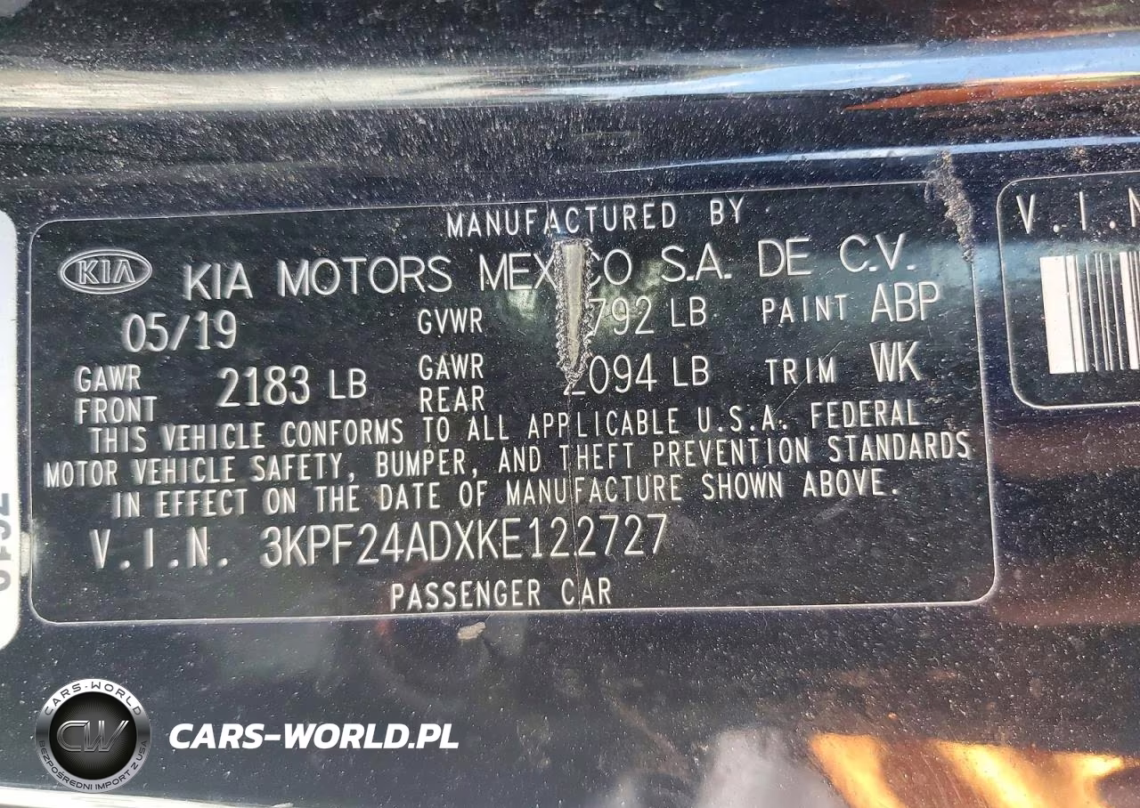 2019 Kia Forte Lxs VIN:3KPF24ADXKE122727 - 13