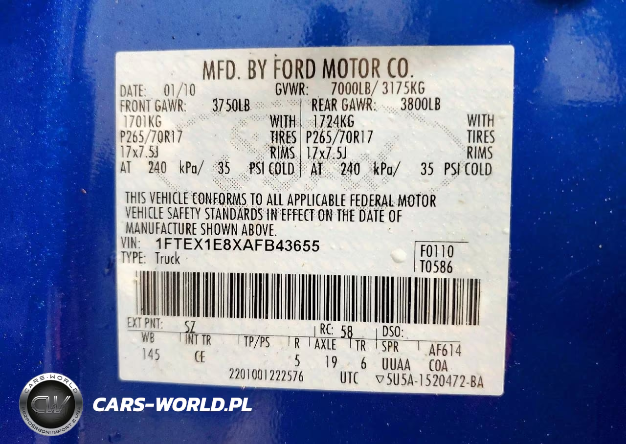 2010 Ford F150 Super Cab VIN:1FTEX1E8XAFB43655 - 13