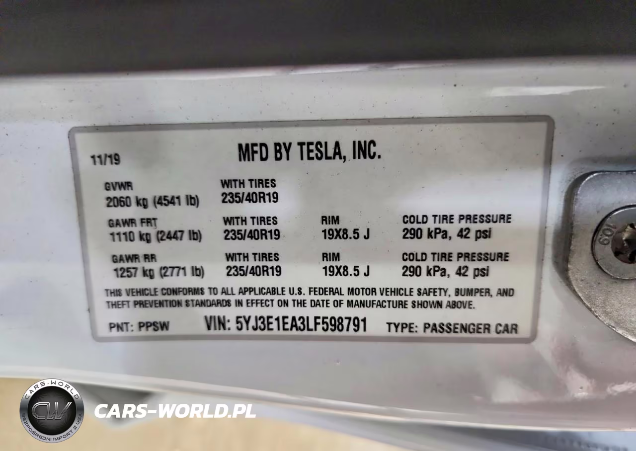2020 Tesla Model 3 VIN:5YJ3E1EA3LF598791 - 13