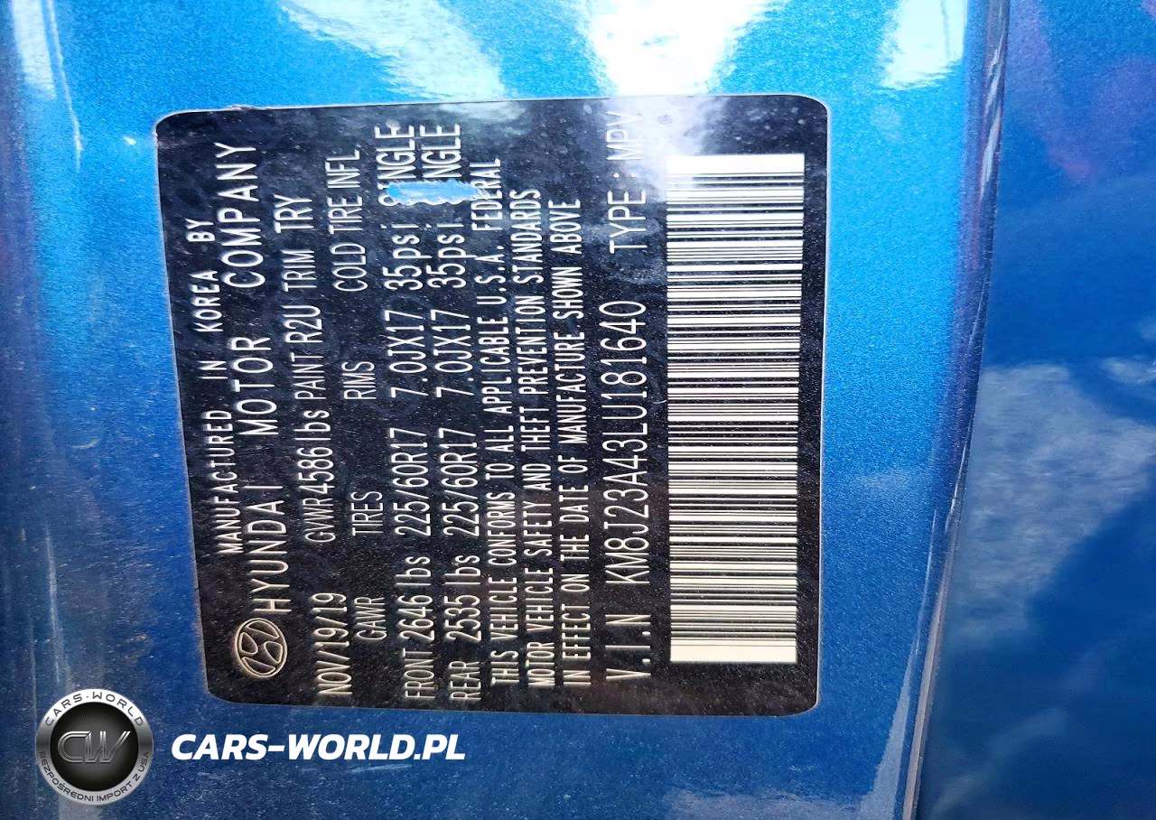 2020 Hyundai Tucson Se VIN:KM8J23A43LU181640 - 13