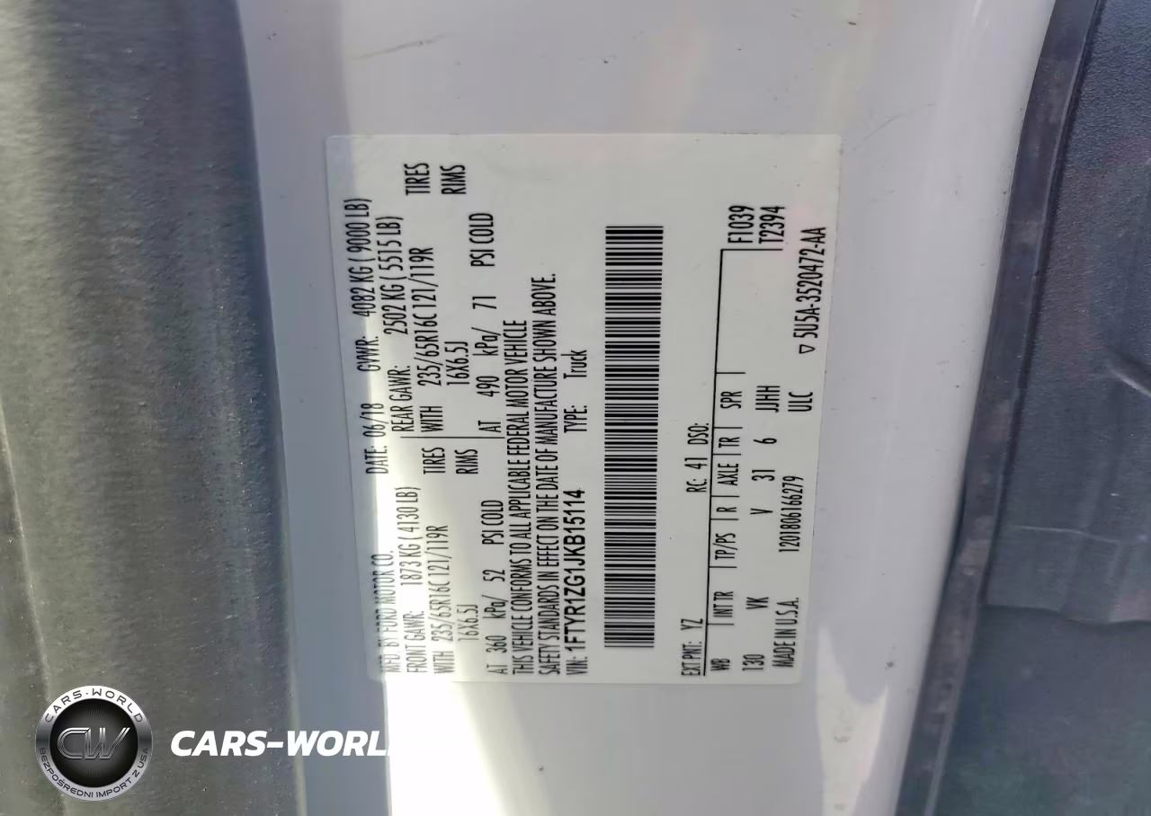 2018 Ford Transit T-250 VIN:1FTYR1ZG1JKB15114 - 12