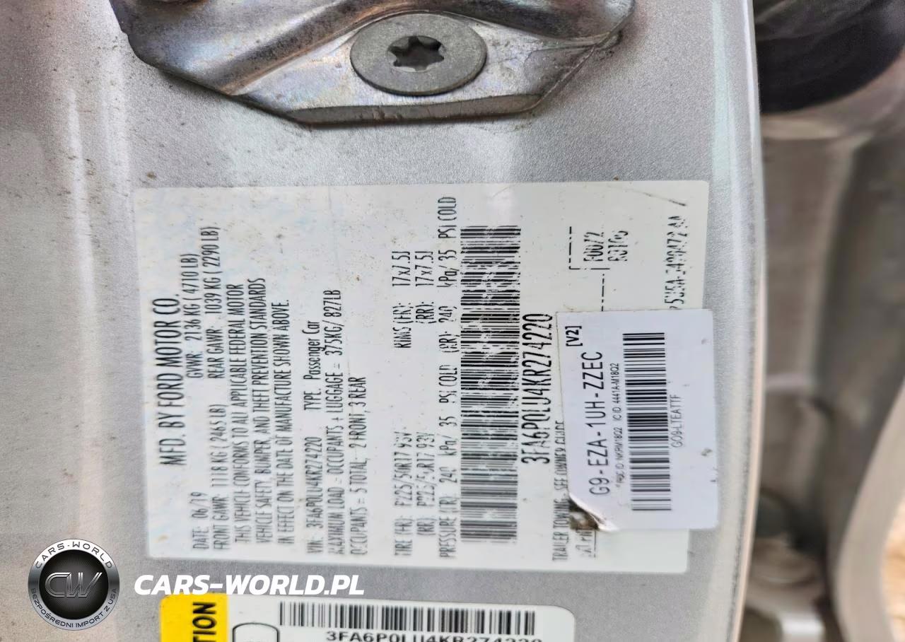 2019 Ford Fusion Se VIN:3FA6P0LU4KR274220 - 12